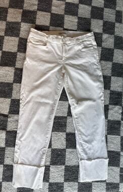 Joe's Jeans Flawless Clean Cuff Crop White Denim Skinny Jeans Size 29